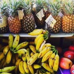 bananas and pineapples